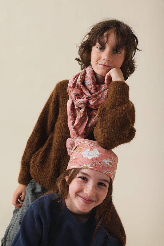 Duo Foulard Matchy Matchy 1 grand et 1 petit So Family BLUSH