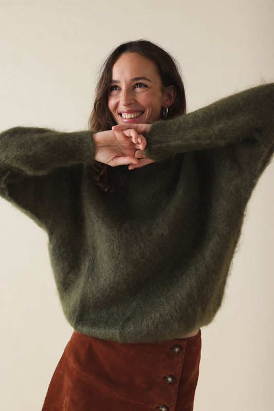 Pull Gaston Mohair Kaki