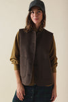 Veste sans manches Hortense marron