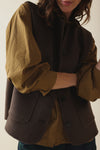 Veste sans manches Hortense marron