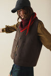 Veste sans manches Hortense marron