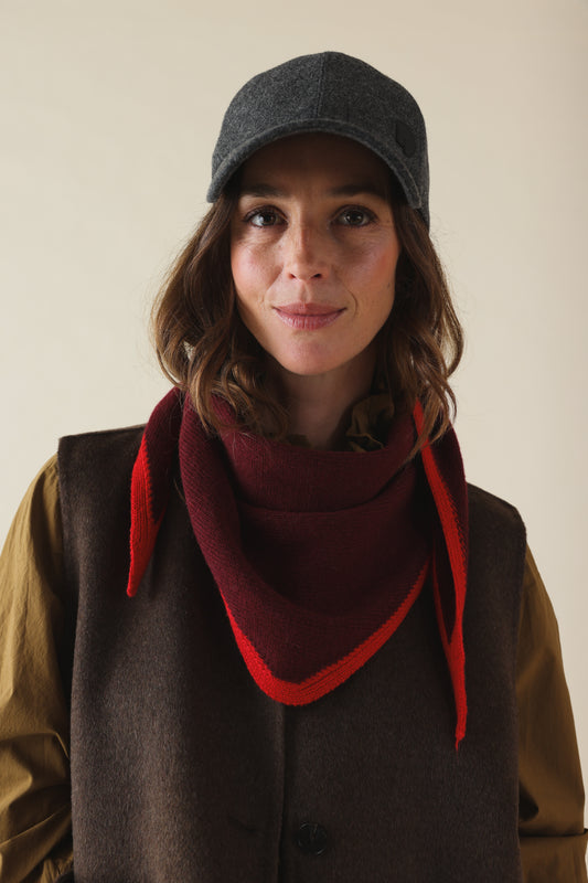 Écharpe Colette Bicolore bordeau/rouge