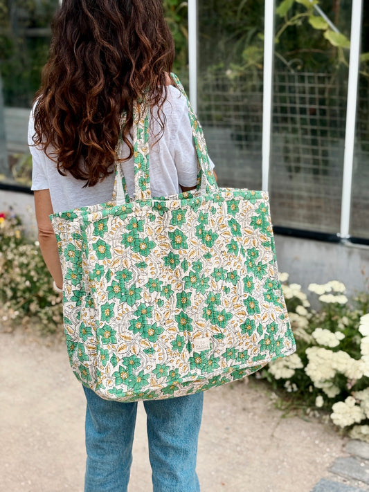 Sac cabas lurex Vert Anis