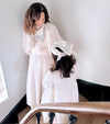 Duo Foulard Matchy Matchy 1 grand et 1 petit So Family LATTE