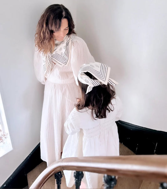 Duo Foulard Matchy Matchy 1 grand et 1 petit So Family LATTE