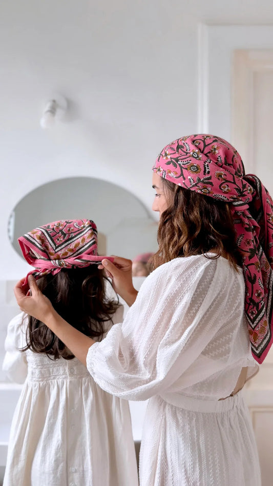 Foulards Bébé, Enfant Delhi Cerise 5O cm