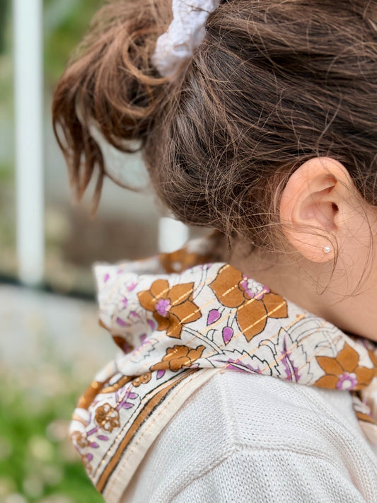 Foulard Lurex Camel 50 cm