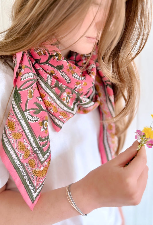 Foulard Dheli Adulte Cerise 100 cm