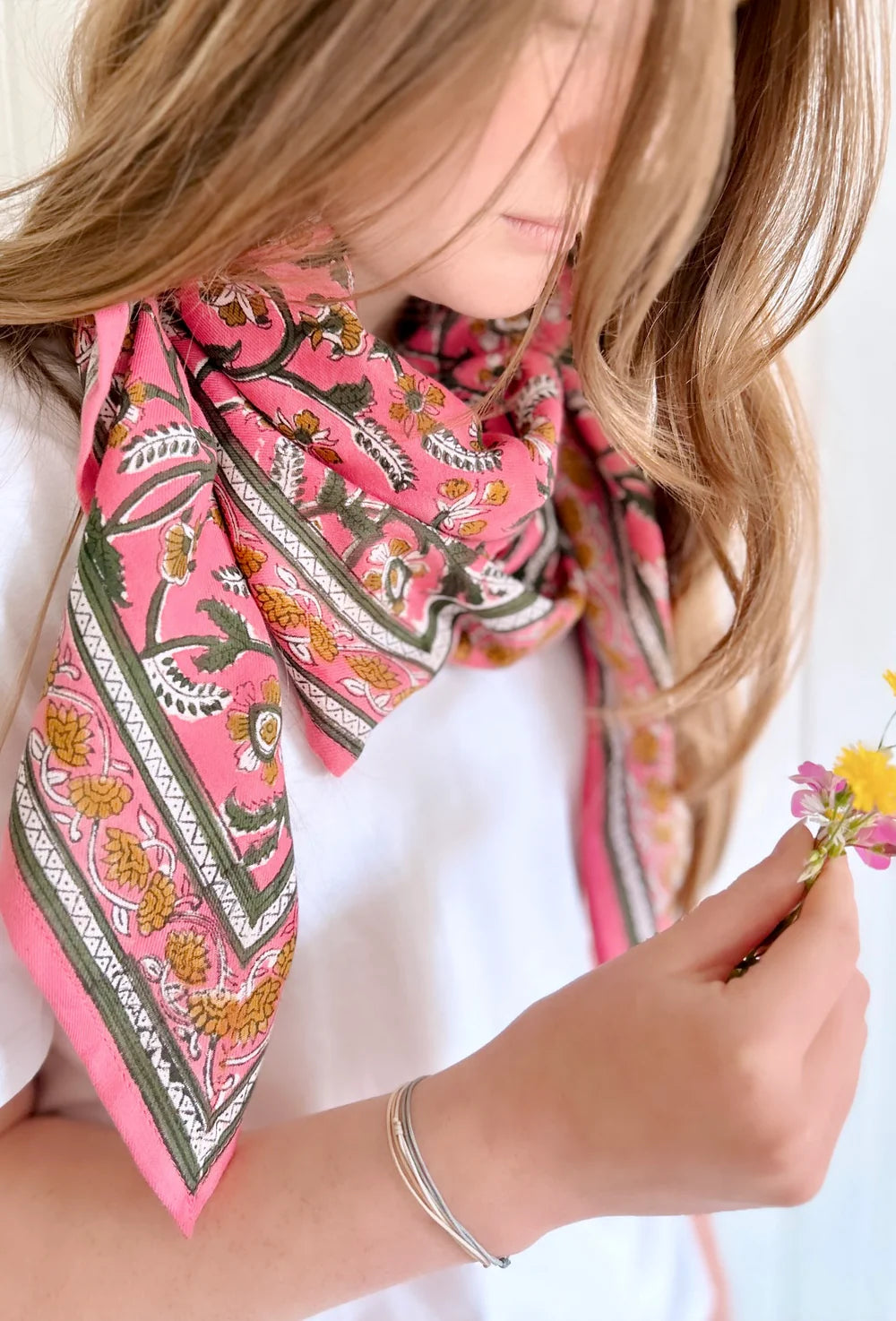 Duo Foulard Matchy Matchy 1 grand et 1 petit So Family CERISE