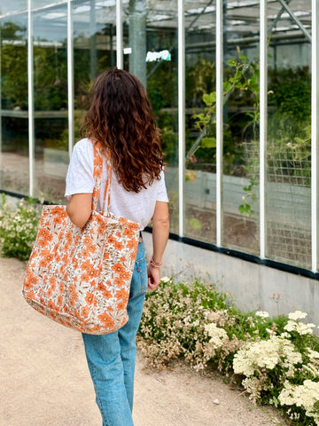 Sac cabas lurex corail