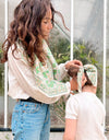 Duo Foulard Matchy Matchy 1 grand et 1 petit So Family Lurex Vert Anis