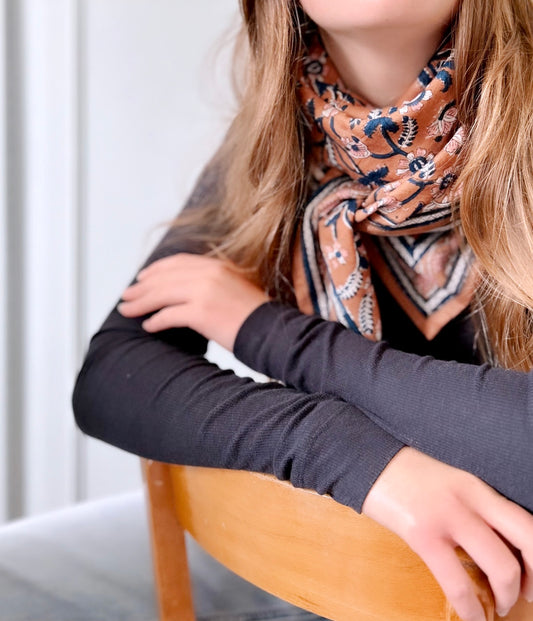 Foulard  Adulte Dheli Abricot 100 cm