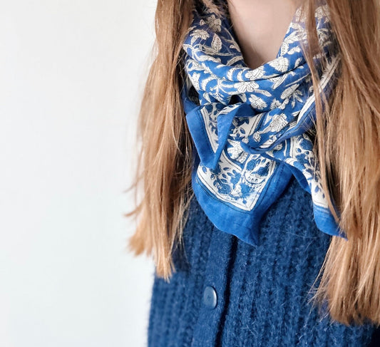 Duo Foulard Matchy Matchy 1 grand et 1 petit So Family santorin