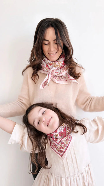 Duo Foulard Matchy Matchy 1 grand et 1 petit So Family PINK LUREX