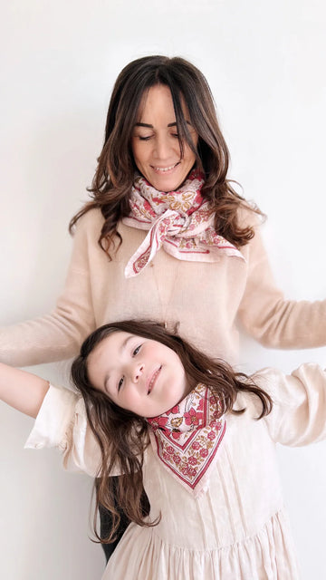 Duo Foulard Matchy Matchy 1 grand et 1 petit So Family Agra PINK