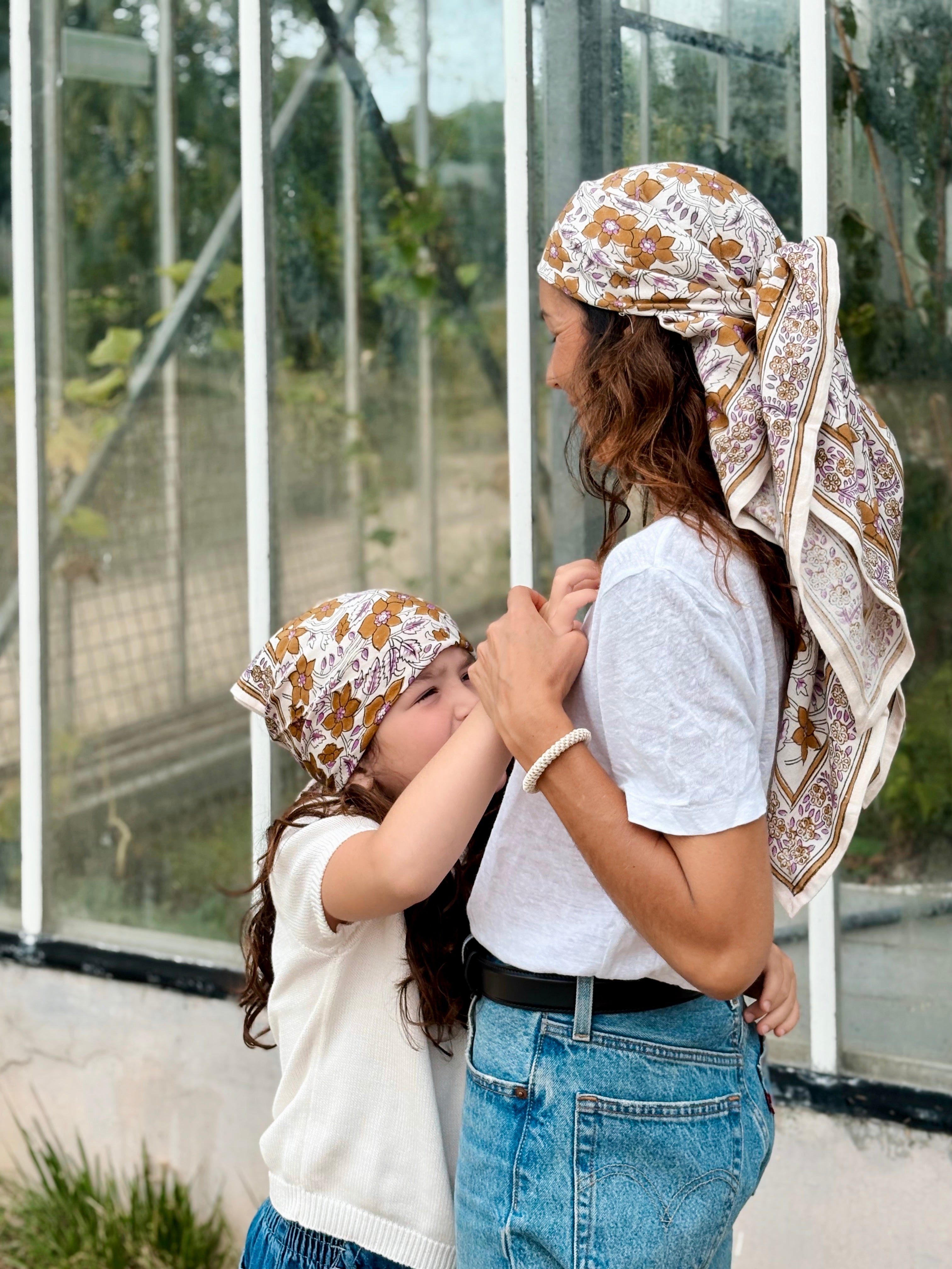 Duo Foulard Matchy Matchy 1 grand et 1 petit So Family Agra Mocha