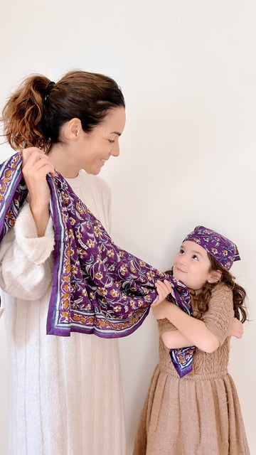 Duo Foulard Matchy Matchy 1 grand et 1 petit So Family Purple