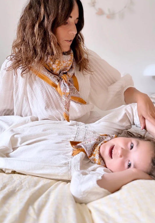 Duo Foulard Matchy Matchy 1 grand et 1 petit So Family SAFRAN