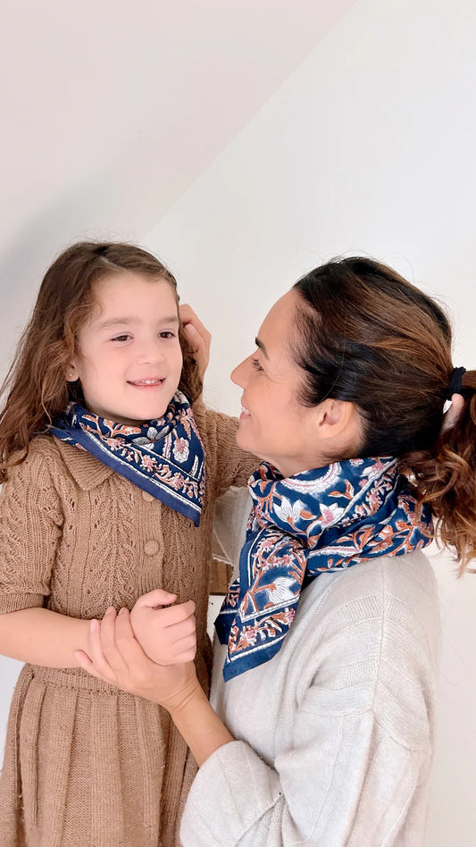 Duo Foulard Matchy Matchy 1 grand et 1 petit So Family MINUIT