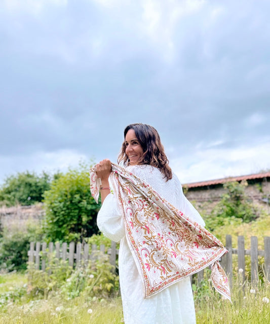 Duo Foulard Matchy Matchy 1 grand et 1 petit So Family CERISIER
