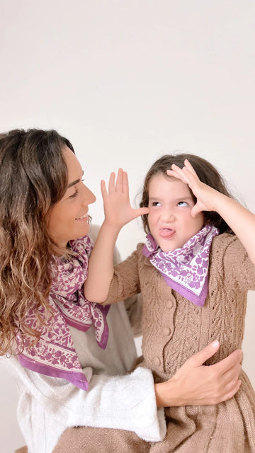 Duo Foulard Matchy Matchy 1 grand et 1 petit So Family LILAS