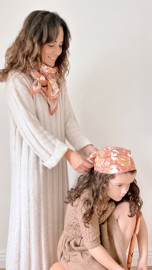Foulard  Adulte Cosmos Rouille 100 cm