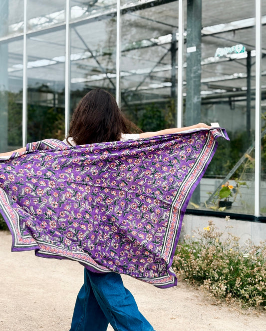 Foulard Adulte Dehli Violette 100 cm