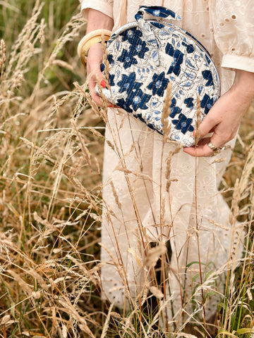 Trousse Make up Lurex Bleu