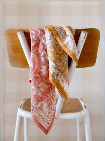 Duo Foulard Matchy Matchy 1 grand et 1 petit So Family Laine blush